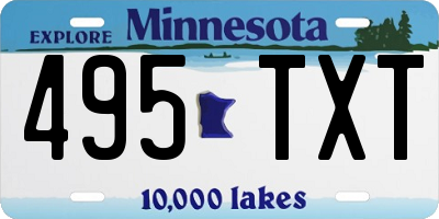 MN license plate 495TXT