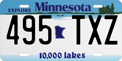 MN license plate 495TXZ