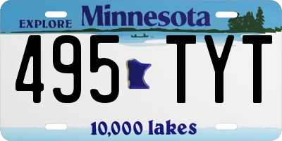 MN license plate 495TYT
