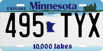 MN license plate 495TYX