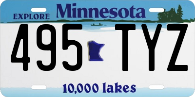 MN license plate 495TYZ