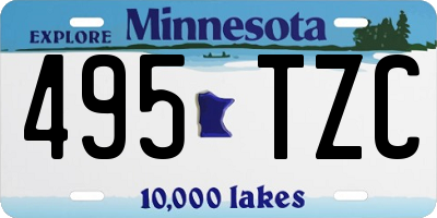 MN license plate 495TZC