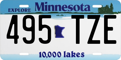 MN license plate 495TZE