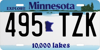 MN license plate 495TZK