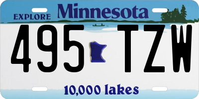 MN license plate 495TZW