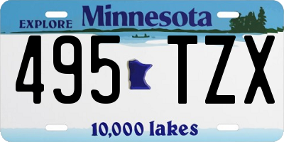 MN license plate 495TZX
