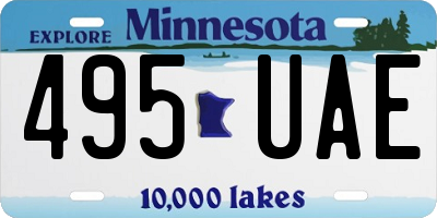 MN license plate 495UAE