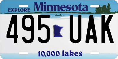 MN license plate 495UAK