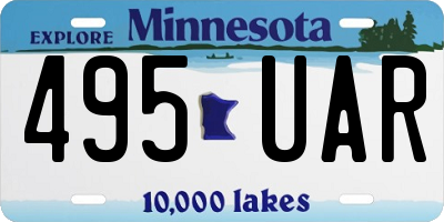MN license plate 495UAR