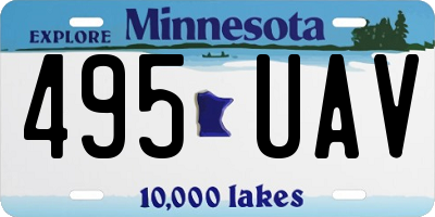MN license plate 495UAV