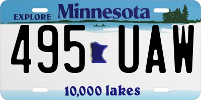 MN license plate 495UAW
