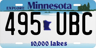MN license plate 495UBC