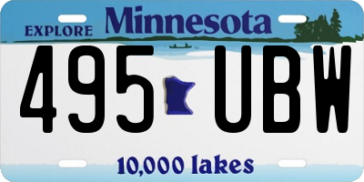 MN license plate 495UBW