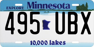 MN license plate 495UBX