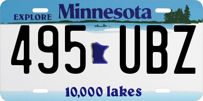 MN license plate 495UBZ