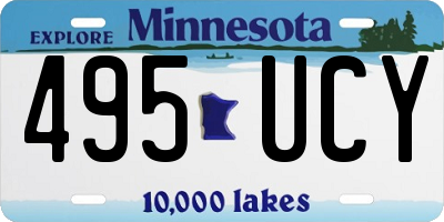 MN license plate 495UCY