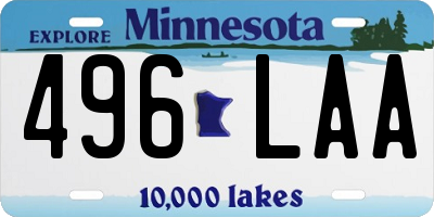 MN license plate 496LAA