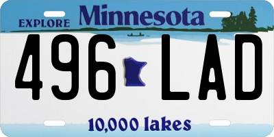 MN license plate 496LAD