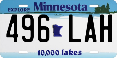 MN license plate 496LAH