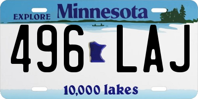 MN license plate 496LAJ