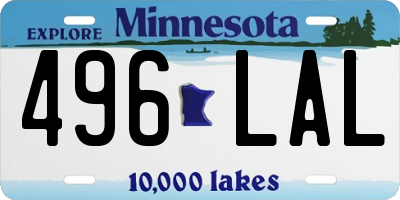 MN license plate 496LAL