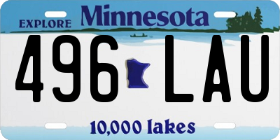 MN license plate 496LAU