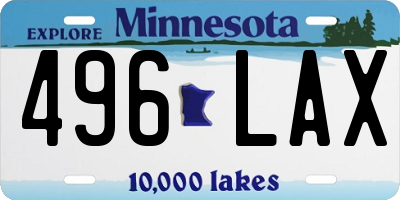 MN license plate 496LAX