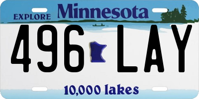 MN license plate 496LAY