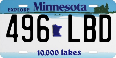 MN license plate 496LBD