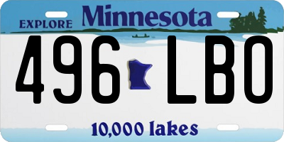 MN license plate 496LBO