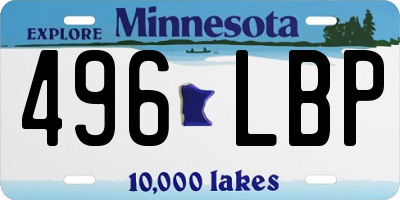 MN license plate 496LBP