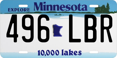 MN license plate 496LBR