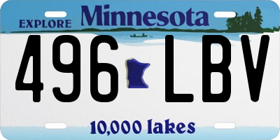 MN license plate 496LBV