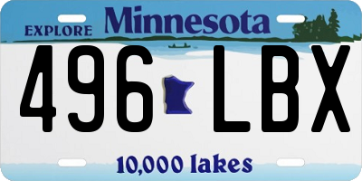 MN license plate 496LBX
