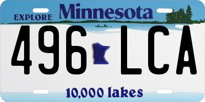 MN license plate 496LCA