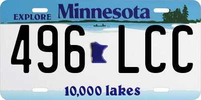 MN license plate 496LCC