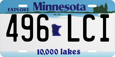MN license plate 496LCI
