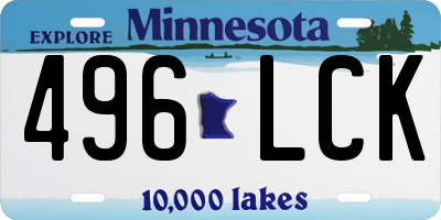 MN license plate 496LCK