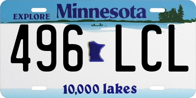 MN license plate 496LCL