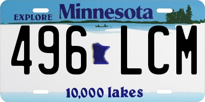 MN license plate 496LCM