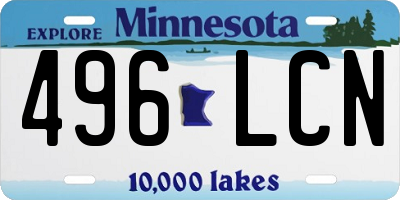 MN license plate 496LCN