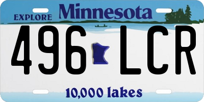 MN license plate 496LCR