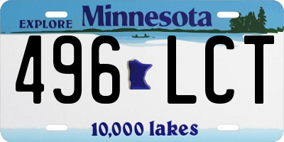 MN license plate 496LCT