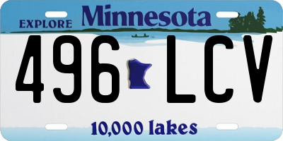 MN license plate 496LCV
