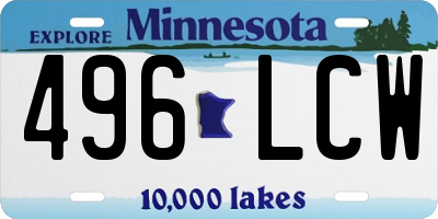MN license plate 496LCW