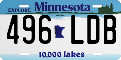 MN license plate 496LDB