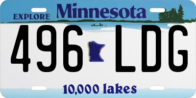 MN license plate 496LDG