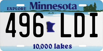 MN license plate 496LDI