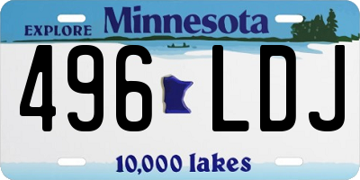 MN license plate 496LDJ
