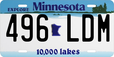 MN license plate 496LDM